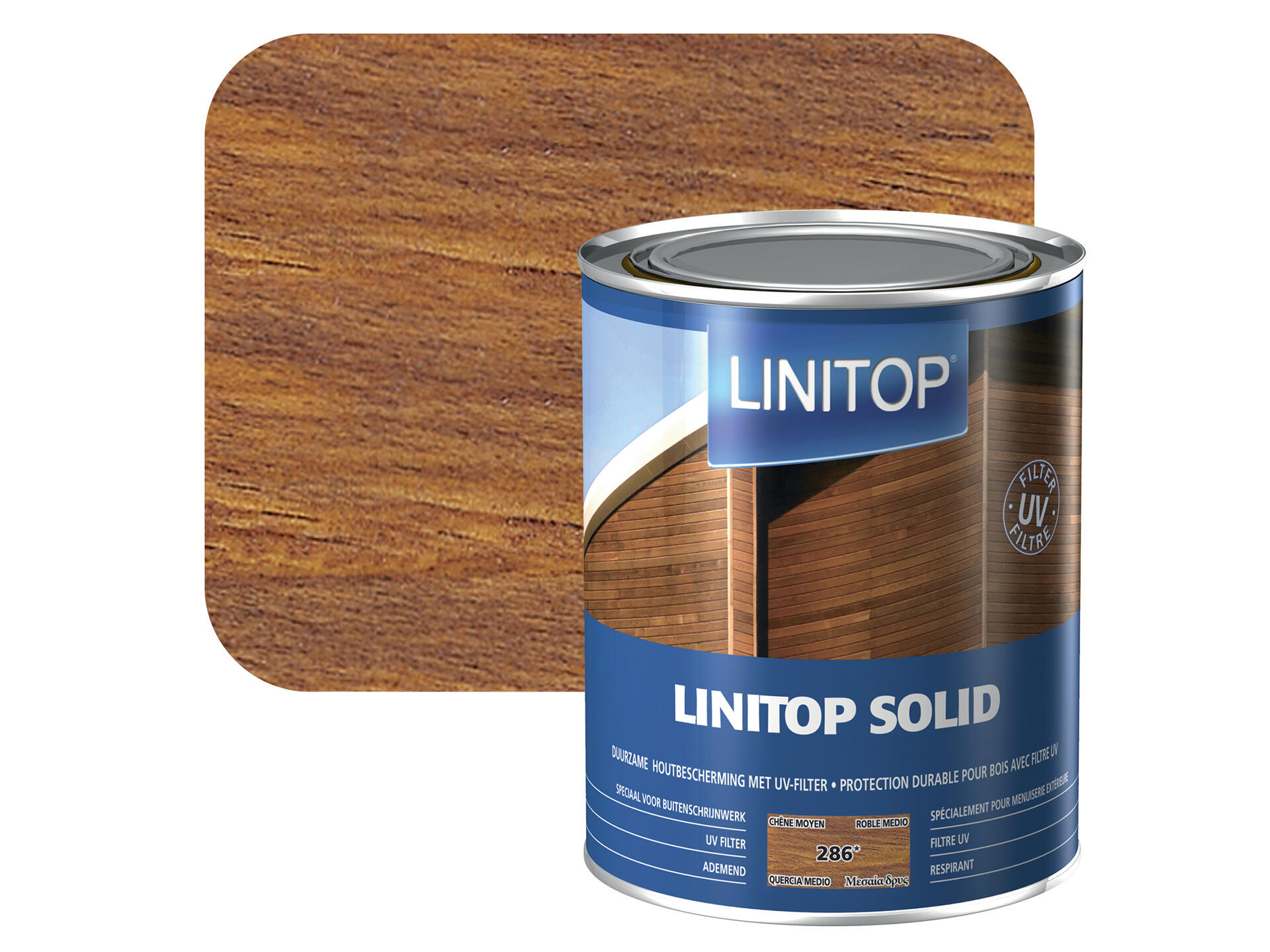 Linitop Solid beits 1l midden eik #286
