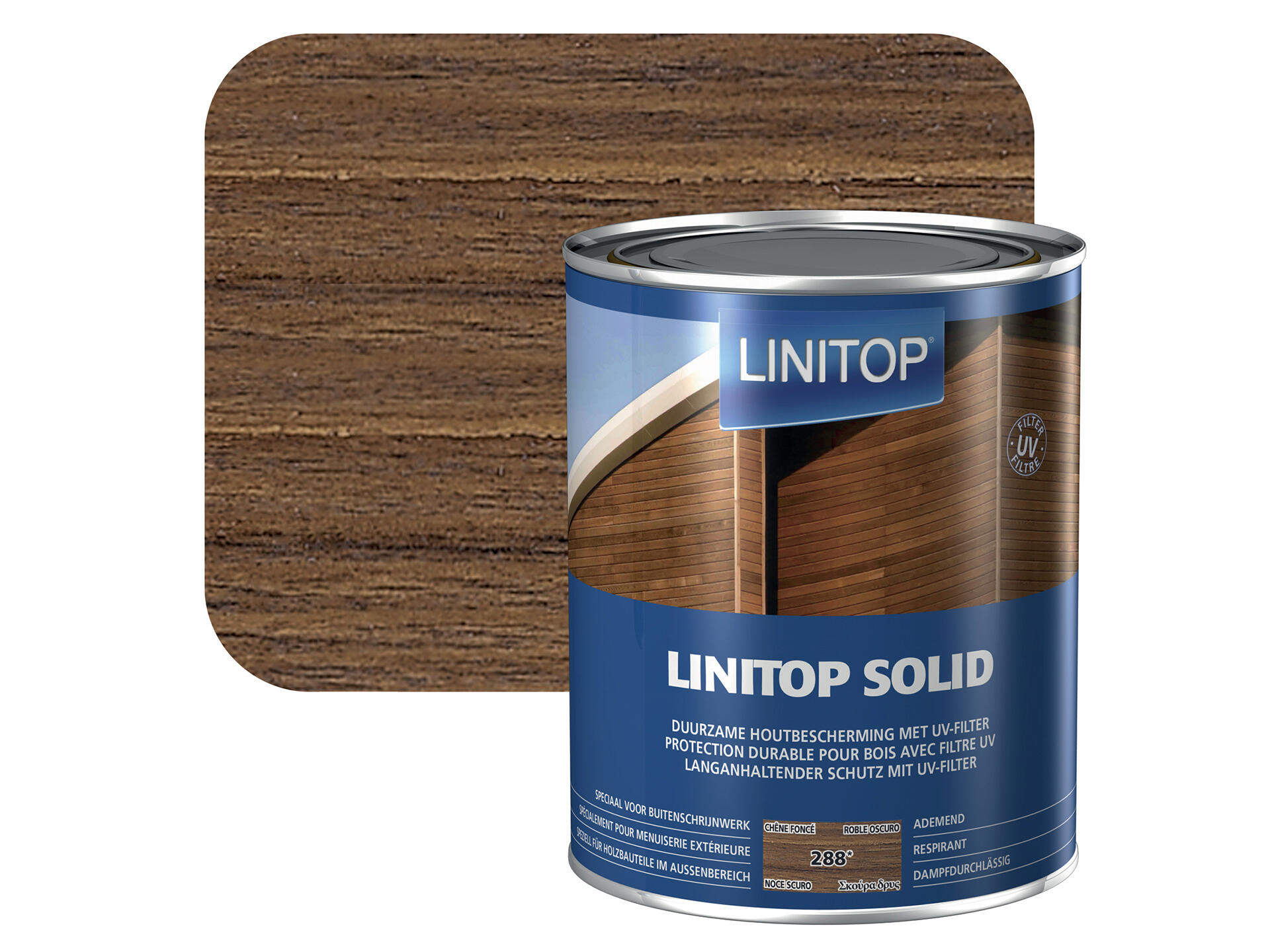 Linitop Solid beits 2,5l donkere eik #288