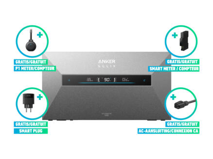 Solix Solarbank Max système avec compteur P1, prise intelligente, compteur intelligent et connecteur AC | 7kWh