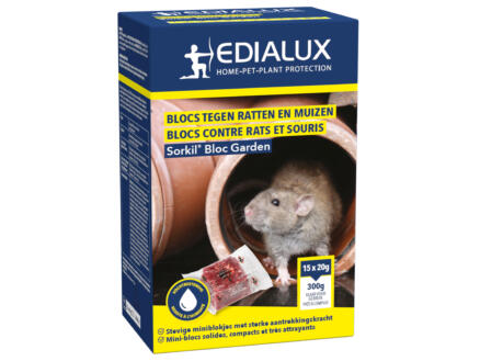 Edialux Sorkil Bloc Garden blocs tegen ratten en muizen 15x20 g 1