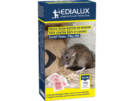 Edialux Sorkil pasta tegen ratten en muizen 10x15 g 1