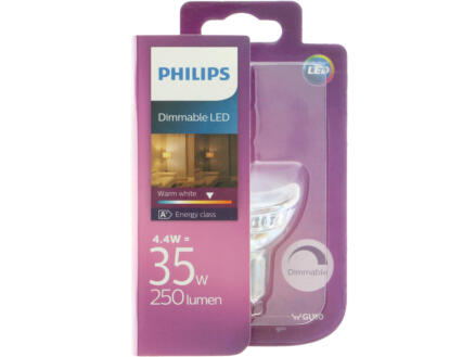 Philips Spot LED GU10 4,4W blanc chaud dimmable 1