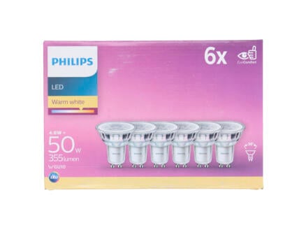 Philips Spot LED GU10 4,6W 6 pièces 1