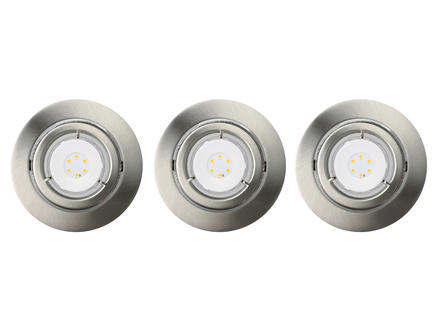 Light Things Spot LED encastrable rond 6,5W orientable nickel 3 pièces 1