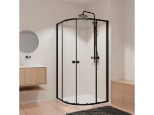 Aurlane Spot doucheschuifdeur kwartrond 90x90x185 cm zwart
