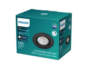 Philips Spot encastré LED Sparkle 5,5W dimmable noir blanc chaud