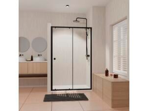 Aurlane Spot porte coulissante de douche 120x185 cm noir