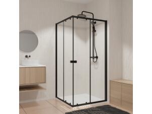 Aurlane Square spot doucheschuifdeur hoekinstap 80-90x186 cm zwart
