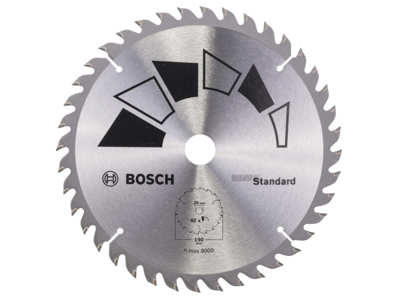 Bosch Standard lame de scie circulaire 190mm 40D bois