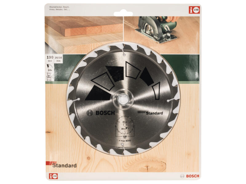 Bosch Standard lame de scie circulaire 190x20 mm 24D bois