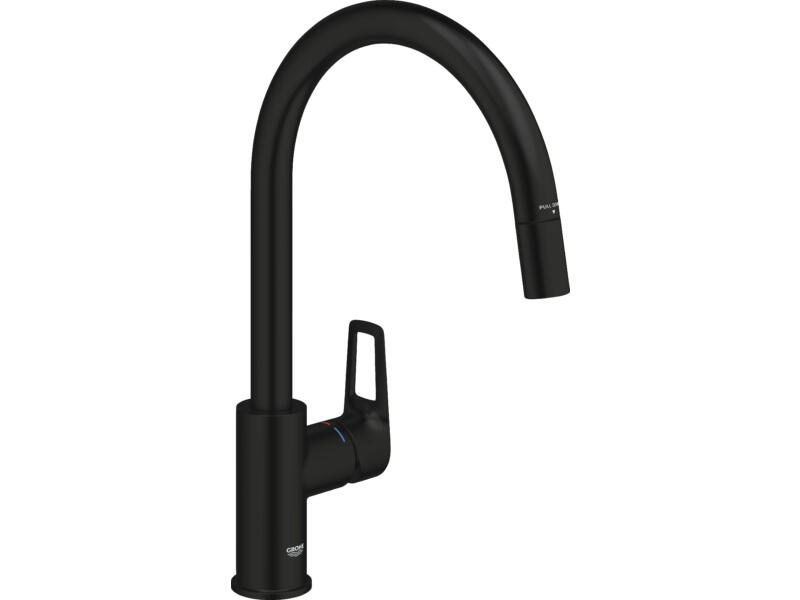 Grohe Loop Handle GROHE Start Loop keukenmengkraan met uitrekbare uitloop zwart | Hubo