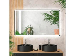 Aurlane Start miroir+LED+cadre 120x70 noir
