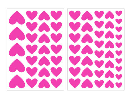 Art for the Home Stickers muraux coeur rose fluo 1