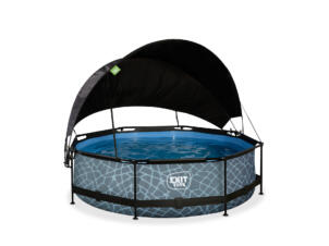 Exit Toys Stone piscine 300x76 cm + pompe filtrante + voile d'ombrage