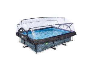 Exit Toys Stone piscine avec dôme 300x200x65 cm + pompe filtrante