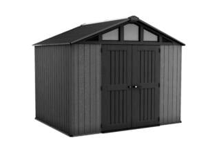 Keter Stronghold 8x10 abri de jardin en résine 243x305x251 cm gris