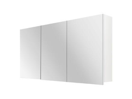 Style armoire de toilette 120cm 3 portes blanc mat 1
