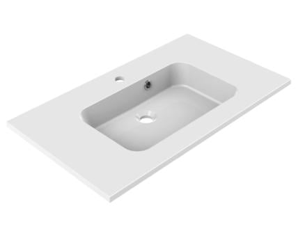 Allibert Style lavabo encastrable 80cm polybéton blanc brillant 1