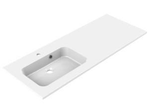 Allibert Style lavabo encastrable gauche 120cm polybéton blanc brillant