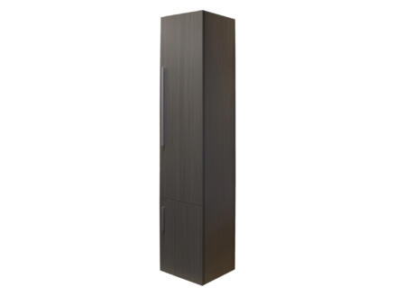 Style meuble colonne 35cm 2 portes ouvrant droit chêne noir 1
