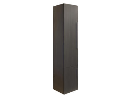 Style meuble colonne 35cm 2 portes ouvrant gauche chêne noir 1