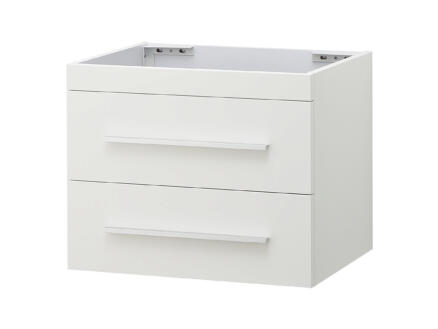 Style meuble lavabo 60cm 2 tiroirs blanc mat 1