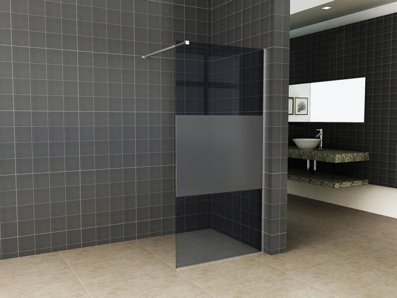 Aquatrends Style paroi de douche 120x200 cm verre fumé avec bande