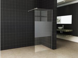 Aquatrends Style paroi de douche 140x200 cm verre clair avec bande satinée