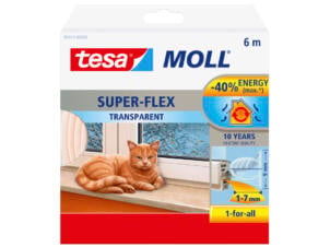 Tesa Super-Flex tochtstrip 6m 0,9cm transparant