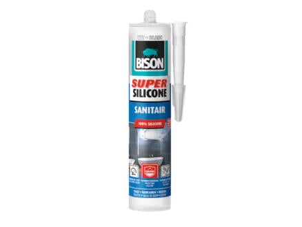 Bison Super Silicone mastic silicone sanitaire 300ml blanc 1