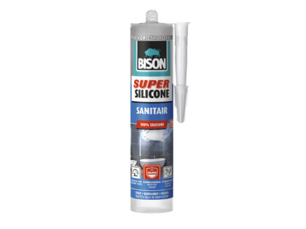 Bison Super Silicone mastic silicone sanitaire 300ml gris 1