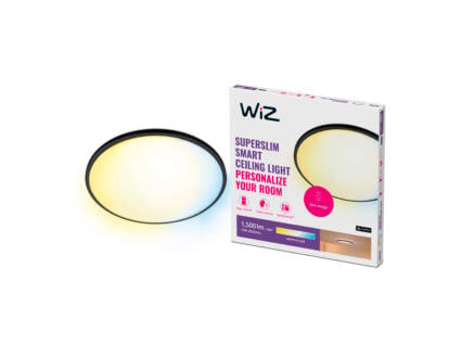 WiZ SuperSlim LED plafondlamp 16W dimbaar zwart 1