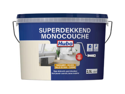 Hubo Superdekkend badkamer- en keukenverf 2,5l champagne