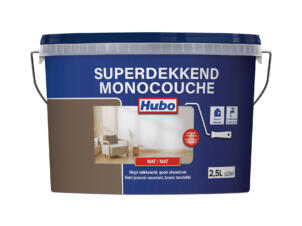 Hubo Superdekkend muur- en plafondverf mat 2,5l cacaobruin