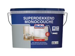 Hubo Superdekkend muur- en plafondverf mat 2,5l dolfijngrijs