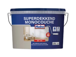 Hubo Superdekkend muur- en plafondverf mat 2,5l steengrijs