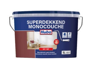 Hubo Superdekkend muur- en plafondverf mat 5l bordeauxrood