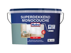 Hubo Superdekkend muur- en plafondverf mat 5l opaalblauw