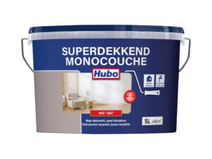 Hubo Superdekkend muur- en plafondverf mat 5l vintagepaars
