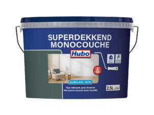 Hubo Superdekkend muur- en plafondverf satin 2,5l retrogroen