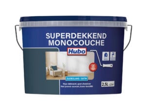 Hubo Superdekkend muur- en plafondverf satin 2,5l saffierblauw
