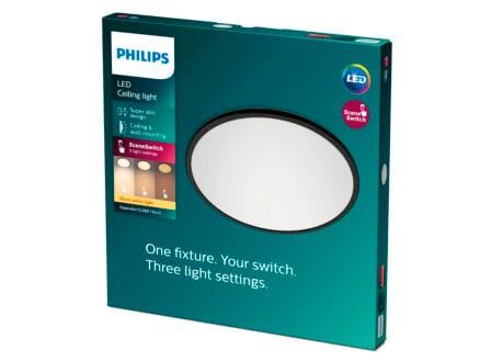 Philips Superslim LED plafondlamp 18W dimbaar zwart