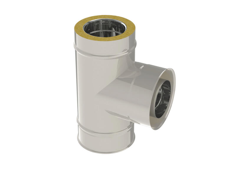 Saninstal Rookafv. dw 80-130 T-stuk inox