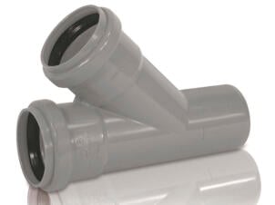 T-stuk MF 40mm 45° PVC grijs