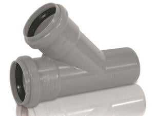 T-stuk MF 50mm 45° PVC grijs