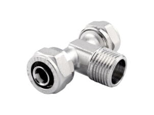 Saninstal T-stuk knelkoppeling 16mm x M 1/2" x 16mm
