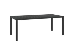 Table de jardin aluminium 185x90x74 cm noir