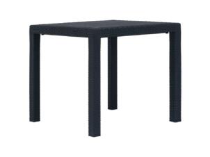Table de jardin matière synthétique 79x79x72 cm anthracite