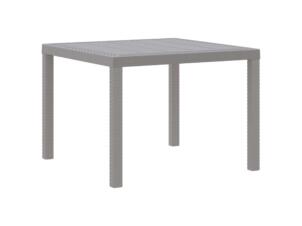 Table de jardin résine tressée 100x100x73 cm gris clair