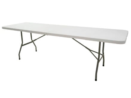 Garden Plus Table pliante 244x75 cm gris/blanc 1